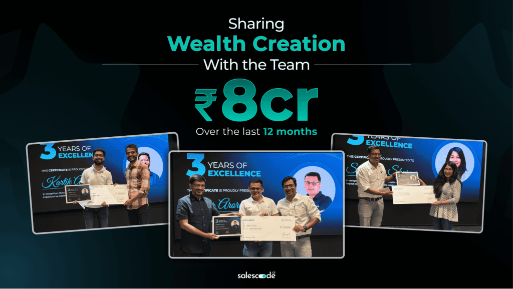 Sharing Wealth Creation with the Team ₹8cr over last 12 months